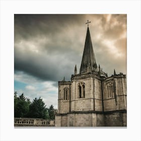 Church On A Cloudy Day Canvas Print