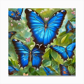 Blue Butterflies 1 Canvas Print