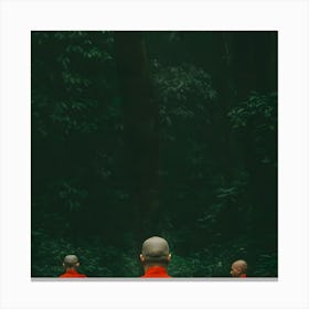 Monks In The Forest 4 Canvas Print