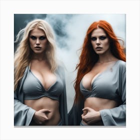 Two Women With Red and blond Hair Canvas Print