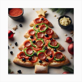 Christmas Tree Pizza Canvas Print