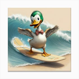 Duck Surfing 3 Canvas Print