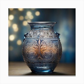 Blue Glass Vase Canvas Print