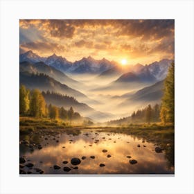 Sunrise In The Mountains Canvas Print