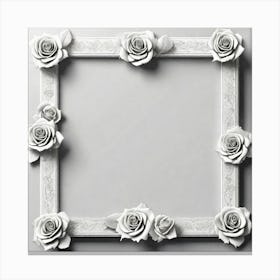 White Roses Frame 7 Canvas Print