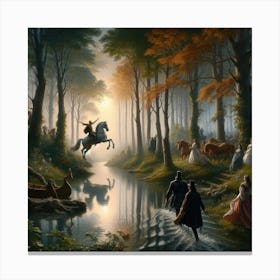 King And Queen In The Forest Canvas Print