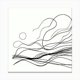 Wave Line Drawing Canvas Print