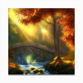 Bridge In The Forest Canvas Print