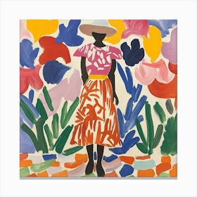 Woman In Garden Canvas Print