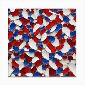Red and blue and white glass pattern 1 Canvas Print