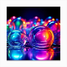 Glow Shapes Neon Bright Color 3d Fluid Bubbles Luminous Vibrant Vivid Radiant Flowing G (2) Canvas Print