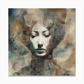 Mixed Media Pose Abstract Figurative 1 Canvas Print