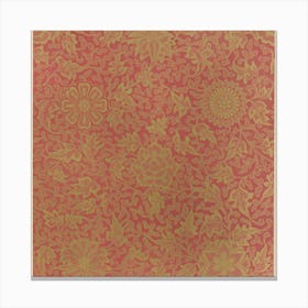 Floral Motifs In Pink And Gold Canvas Print