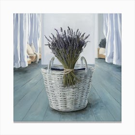 Lavender In A Basket Canvas Print