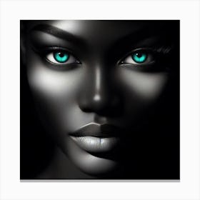 Black Woman With Blue Eyes 5 Canvas Print