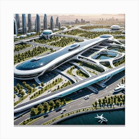 Futuristic Airport Canvas Print