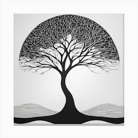 A Black And White TREE Canvas Print