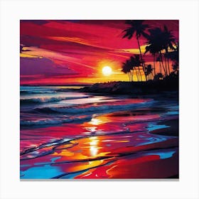 Sunset At The Beach 229 Canvas Print