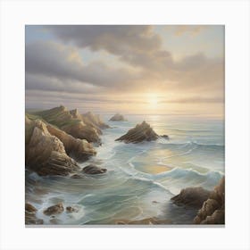 Sunset At The Coast Canvas Print