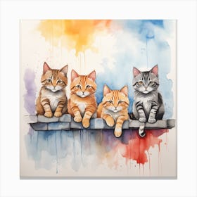 Kittens On The Wall Canvas Print