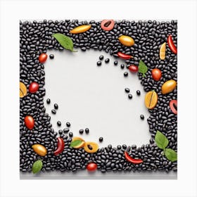 Black Beans In A Frame 3 Canvas Print