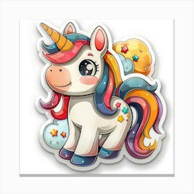 Unicorn Sticker 138 Canvas Print