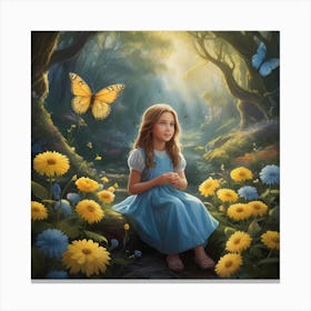 Little Girl In The Woods Canvas Print