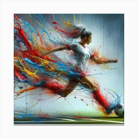 Soccer Player Kicking The Ball 1 Canvas Print