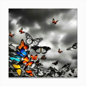 Butterflies In The Sky 6 Canvas Print