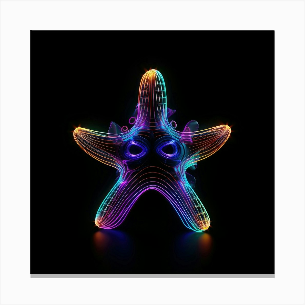 Glow In The Dark Starfish Canvas Print by Aloke Design
