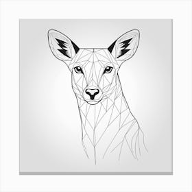 Deer Head In Black And White Canvas Print
