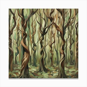 Twisted Trees In The Forest 1 Canvas Print