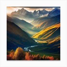 Valley In The Mountains 7 Canvas Print