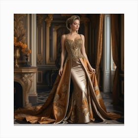 Golden Evening Gown 1 Canvas Print