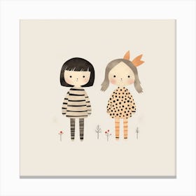 Two Little Girls Canvas Print