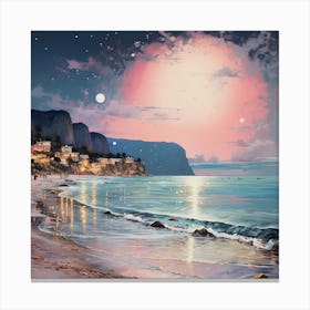 Whispers of Pink Sands and Moonlight Canvas Print