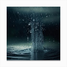Raindrops In The Water Canvas Print