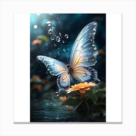 Butterfly In Water Canvas Print