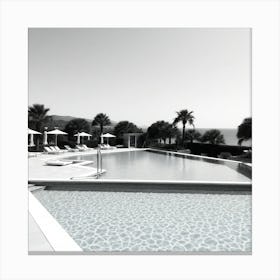 Black And White Swimming Pool Canvas Print