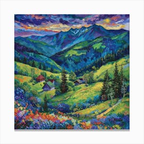 Sunset In The Mountains 55 Canvas Print