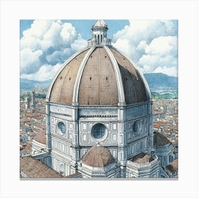 Florence Cathedral Art Canvas Print