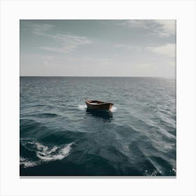 Small Boat In The Ocean 1 Canvas Print