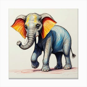 Elephant Drawing Canvas Print