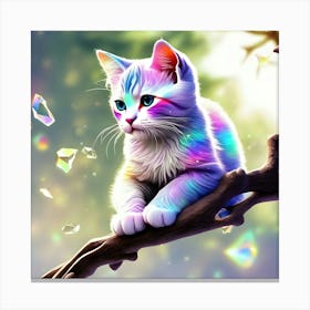 Rainbow Kitten 1 Canvas Print