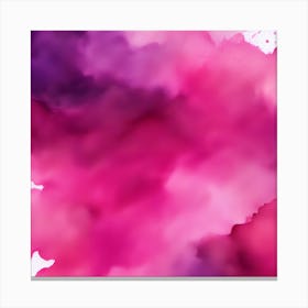 Beautiful pink magenta abstract background. Drawn, hand-painted aquarelle. Wet watercolor pattern. Artistic background with copy space for design. Vivid web banner. Liquid, flow, fluid effect. 1 Canvas Print