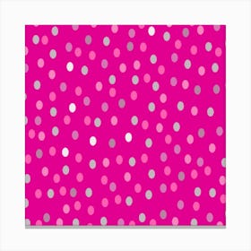 Pink Polka Dots 1 Canvas Print