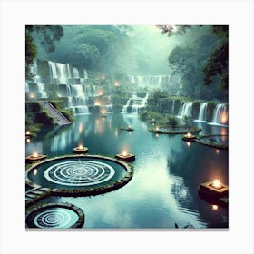 Cascade Sovereignty Sacred Lakes And Reflecting Pools Canvas Print