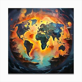 Earth In Flames Canvas Print