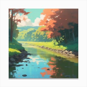 River In Autumn 2 Canvas Print