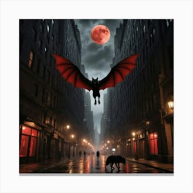 Bat In The City Canvas Print